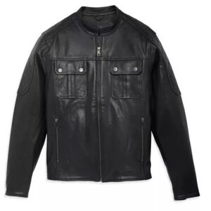 Harley Davidson Men's US Size M Leather Mechanic Jacket Black 97006-23VM